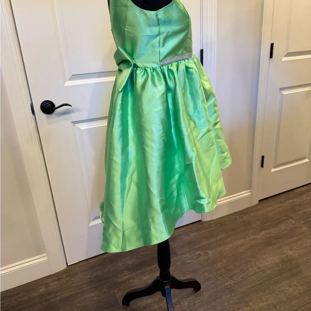 Bonnie Jean Mint Green Dress with Metallic Accent